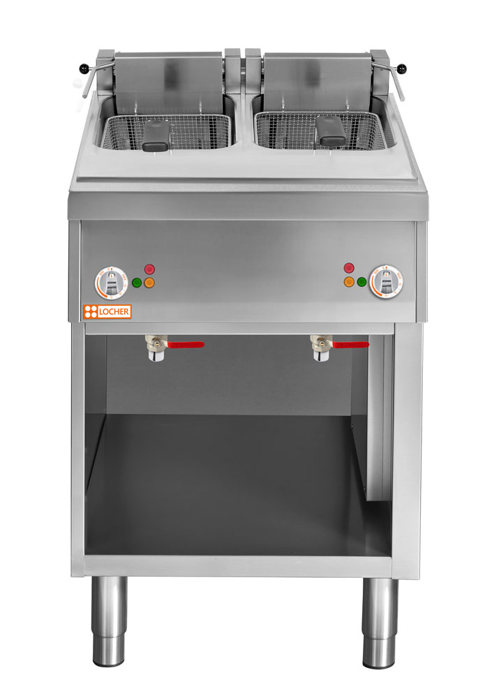 LOCHER 228511 Elektro-Fritteuse mit 2 Becken, 2 x 12 Liter