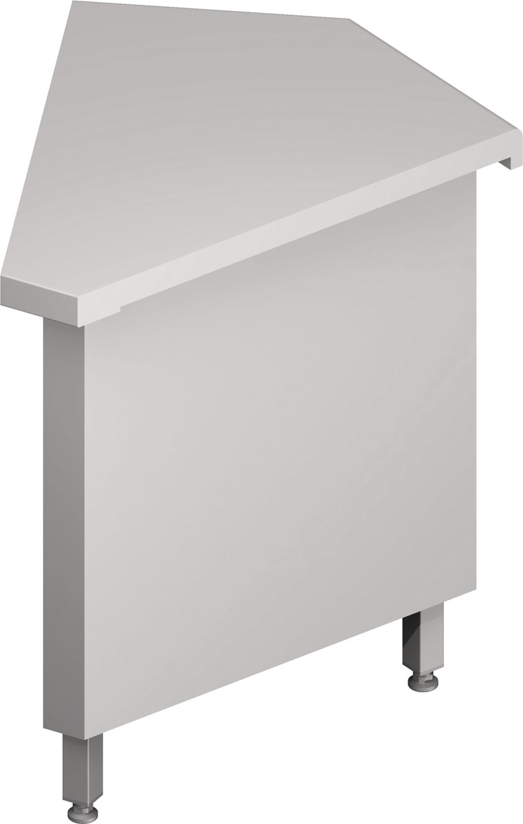 STALGAST Ausseneckmodul 45° "Free Flow" mit geschlossenem Unterschrank 644x814x880 mm Edelstahlabdec