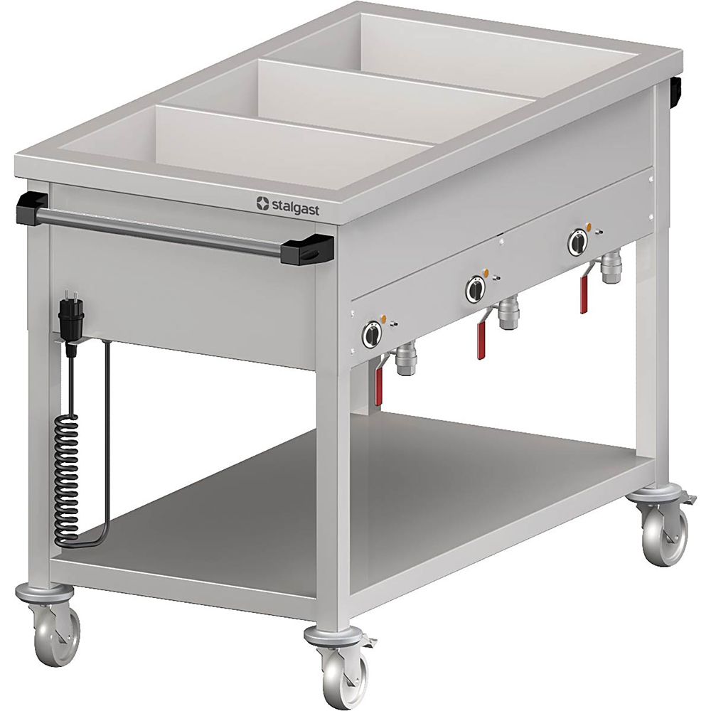 STALGAST Edelstahl Bain-Marie Wagen mit separaten Becken T600mm