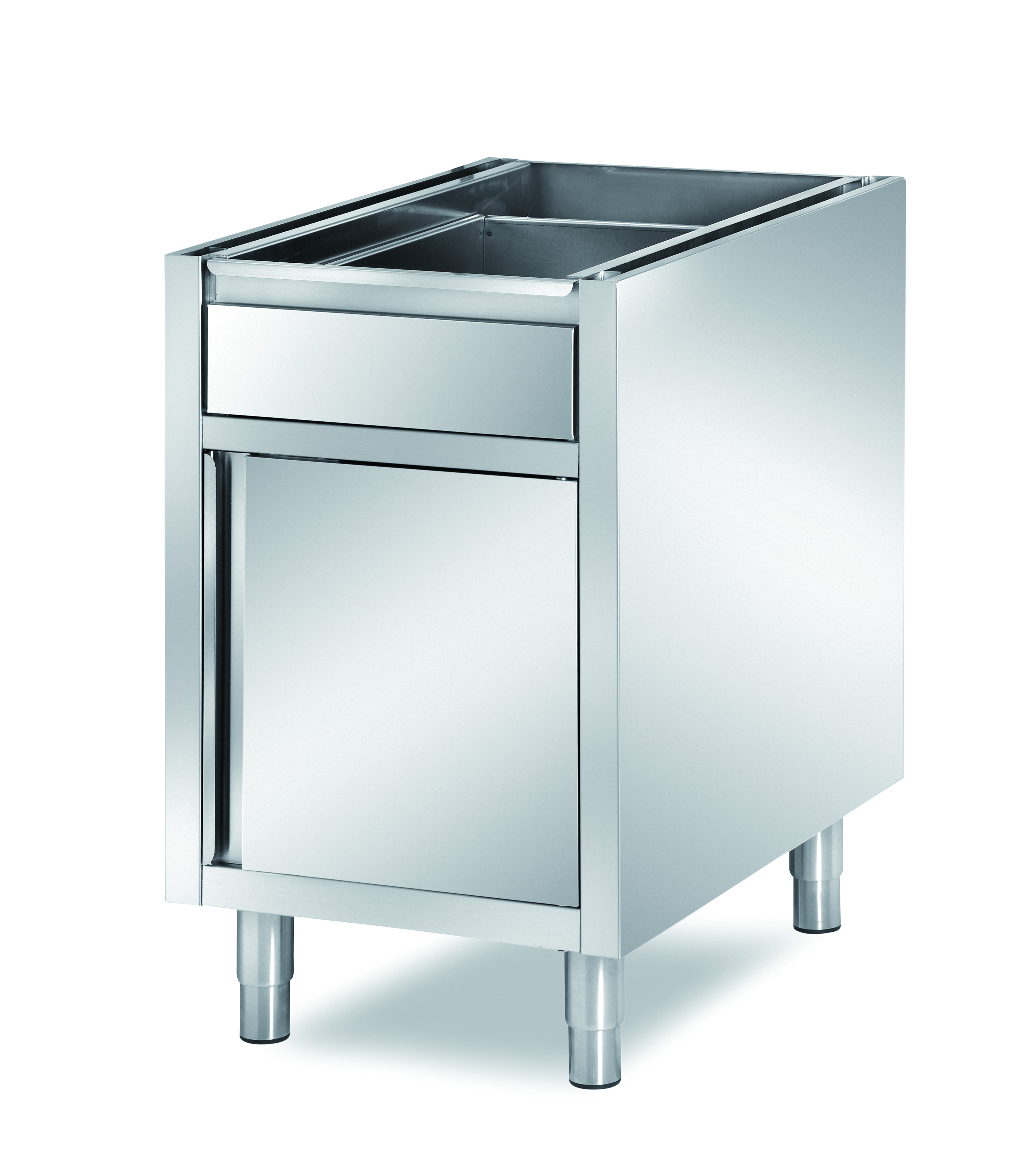GASTROXTREM Edelstahl-Unterbauelement mit Flügeltür und Schublade