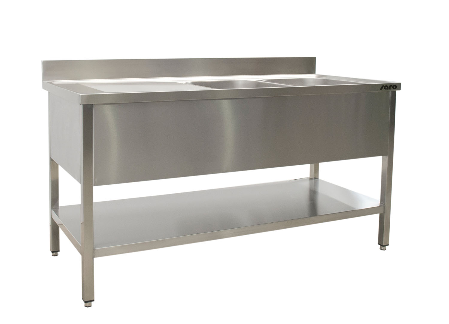 SARO Spültisch 2 Becken 500x500 rechts - B 1800 x T 700