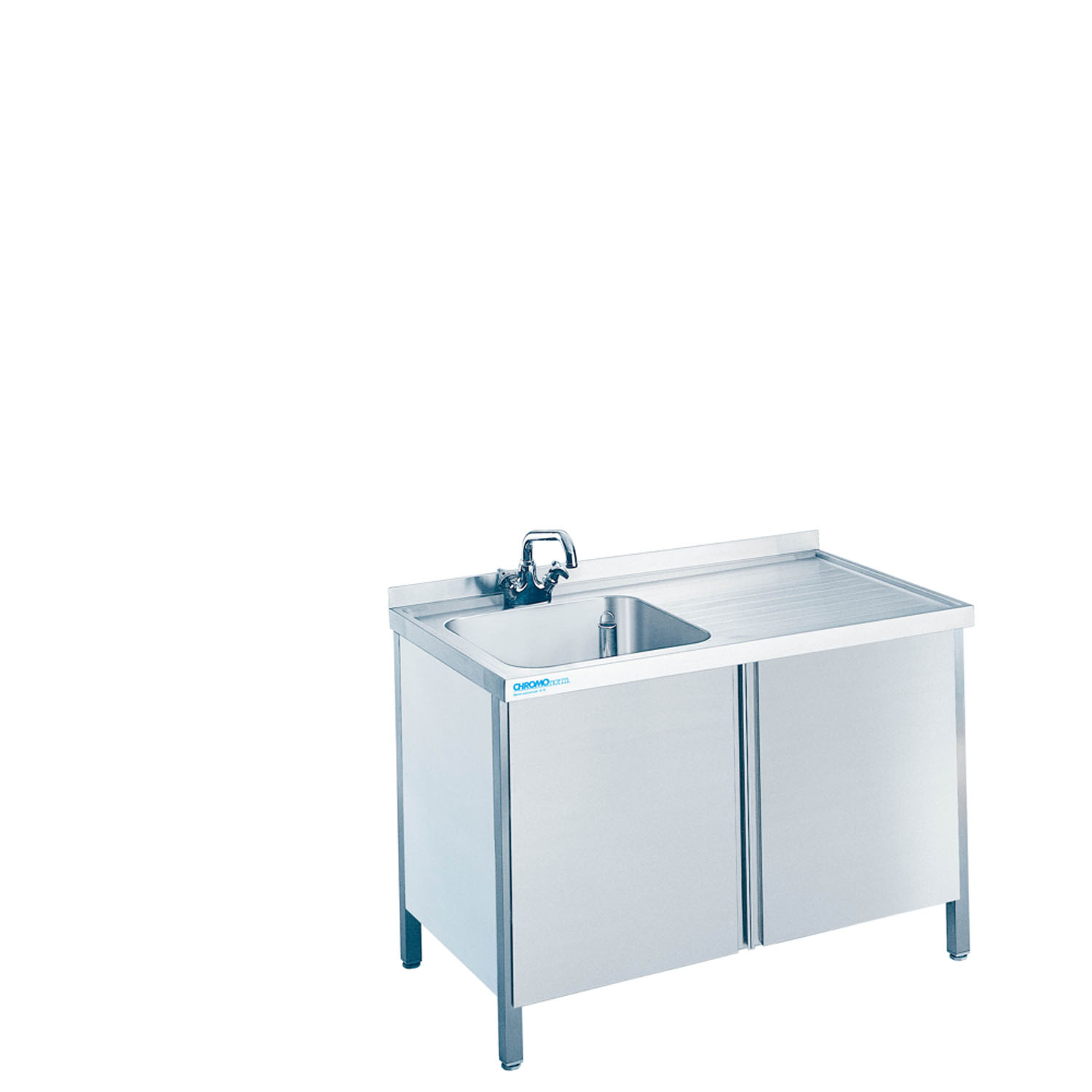 CHROMOnorm Edelstahl Spültisch mit 1 Becken geschlossen - verschiedene Ausführungen