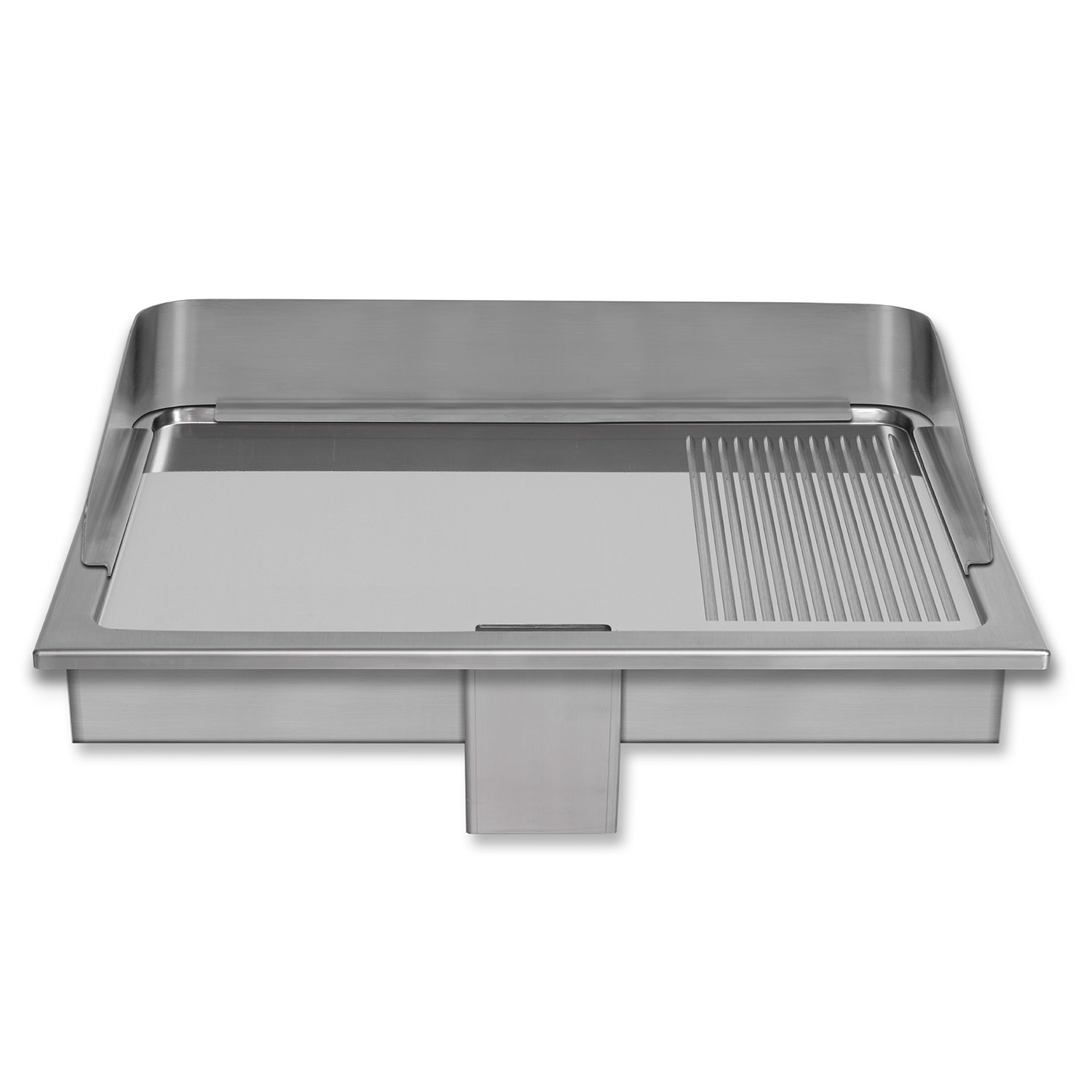 Berner BGEG120C Einbau-Bratplatte hartverchromt 1/3 gerillt