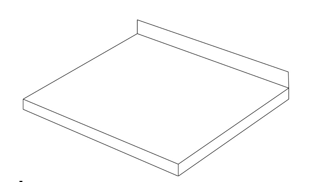 Aufkantung hinten 50mm in jeweiliger Materialstärke