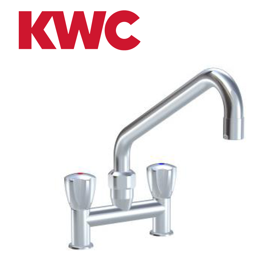 KWC Gastro K.24.42.E2.000C35 3/4" Zweigriffarmatur - Zweiloch - leicht erhöhter Auslauf - gerad