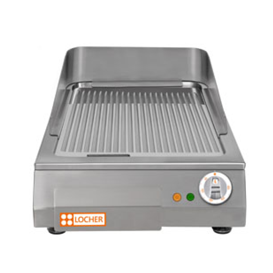 LOCHER 201460 Elektro-Bratplatte LGAR40 hartverchromt, gerillt