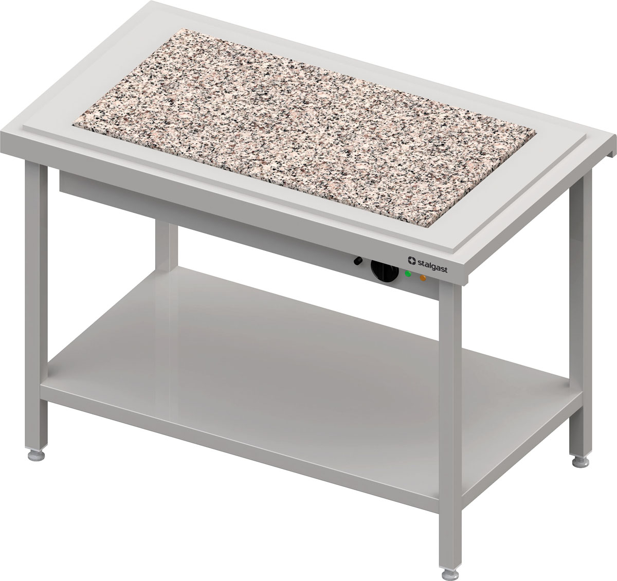 STALGAST Warmausgabe mit einer Wärmeplatte aus Granit 3x GN1/1, 1245x735x880, Edelstahlabdeckung