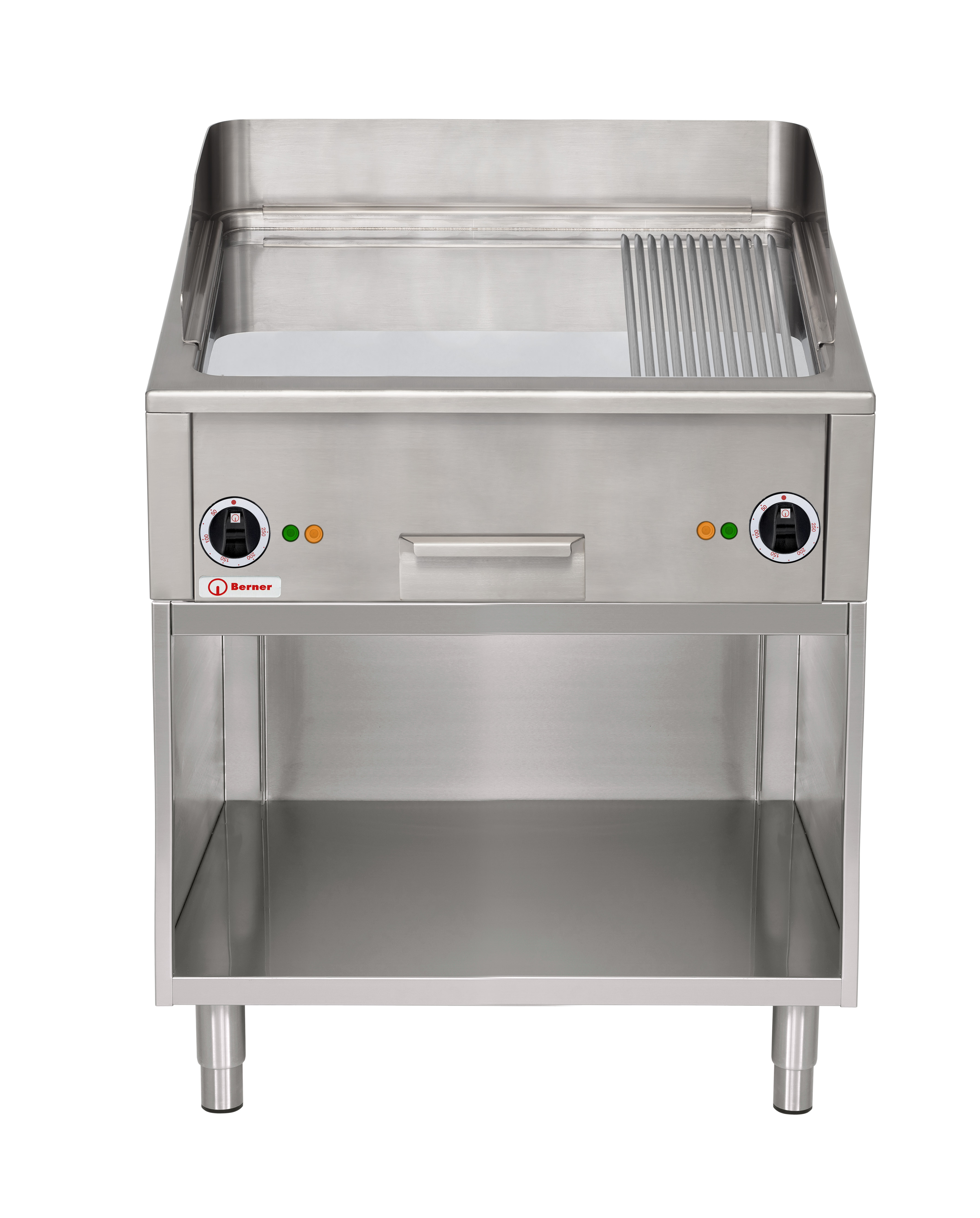 Berner BGDC120G Gastro-Standbratplatte Beef & Burger 1/3 gerillt hartverchromt Elektro