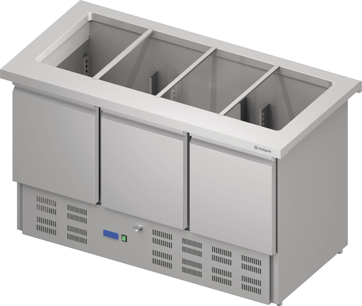 STALGAST Saladette "Free Flow", dreitürig 1465x735x880 mm Edelstahlabdeckung