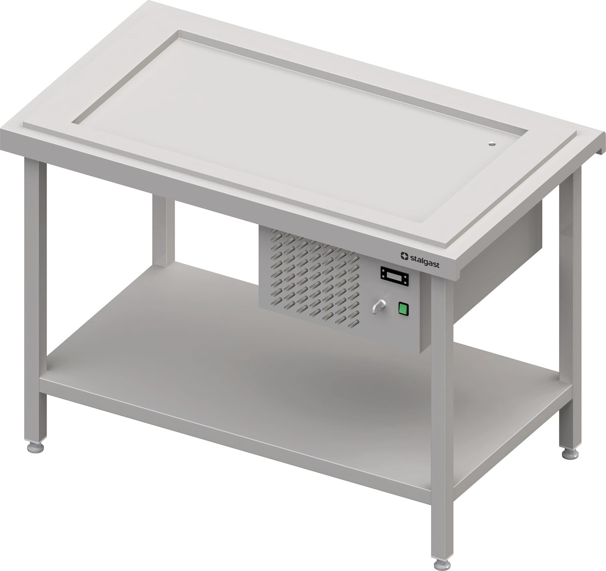 STALGAST Kaltausgabe mit einer Kühlplatte 3x GN1/1, 1245x735x880, Edelstahlabdeckung