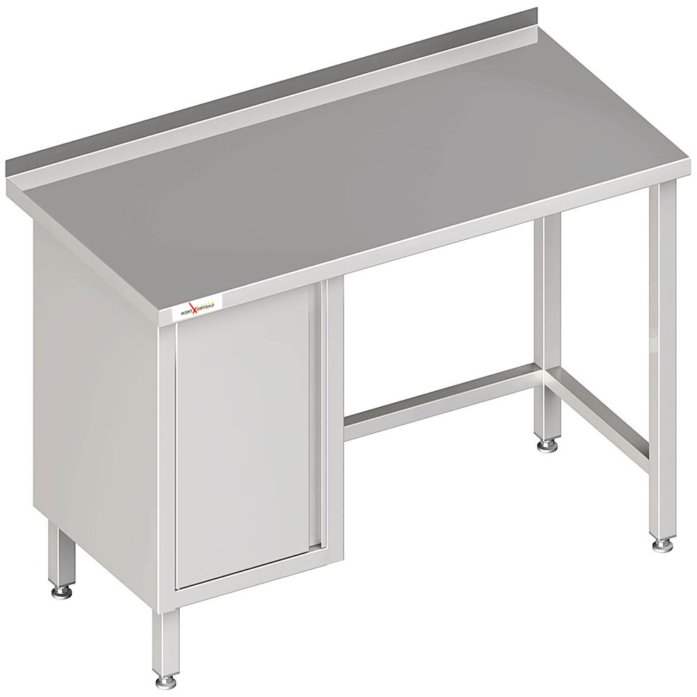 GASTROXTREM Arbeitstisch ohne Grundboden mit Flügeltürschrank links - verschweißt - viele Ausführung