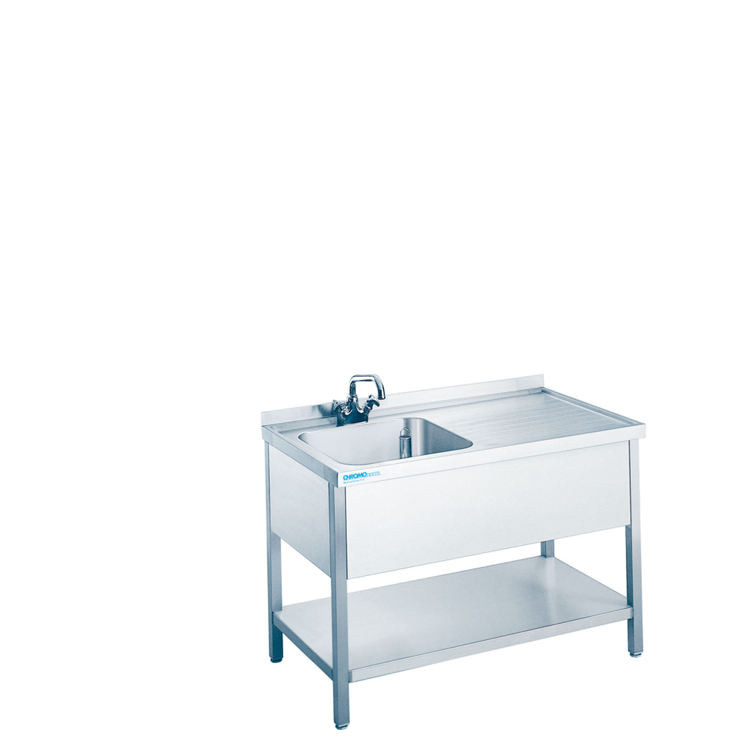 CHROMOnorm Edelstahl Spültisch mit 1 Becken und Zwischenboden - verschiedene Ausführungen