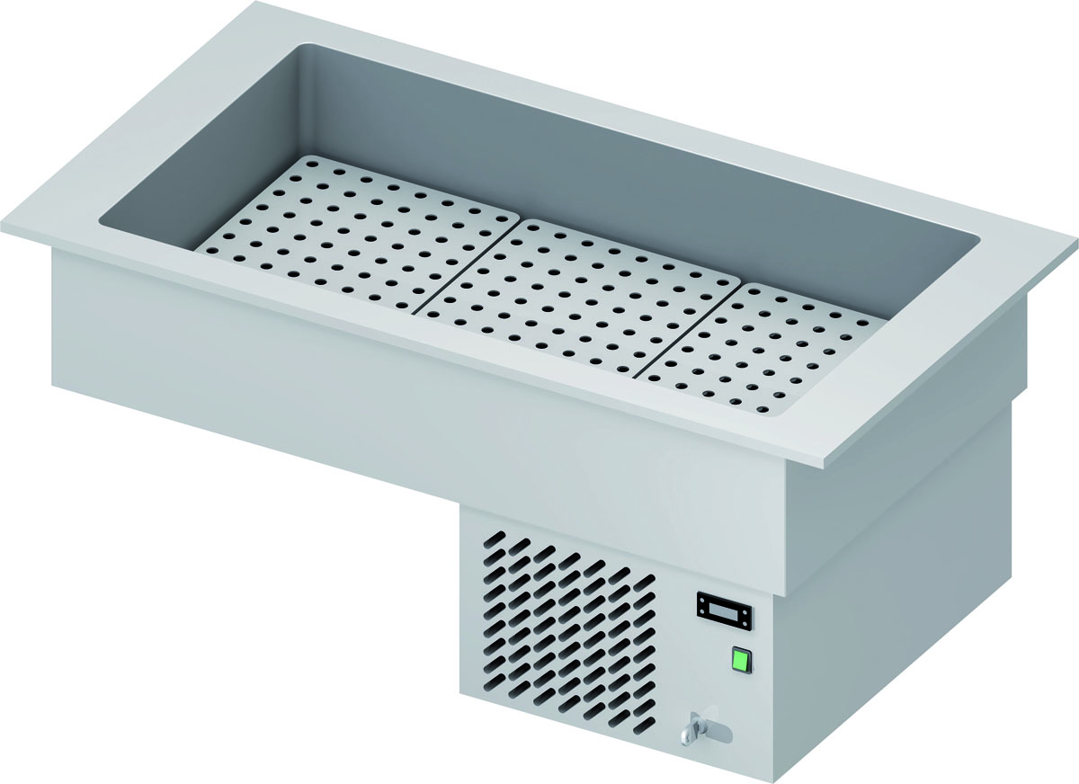 STALGAST Getränke-Kühlwanne "Drop-In" 3x GN1/1 1155x620x210 mm Edelstahlabdeckung